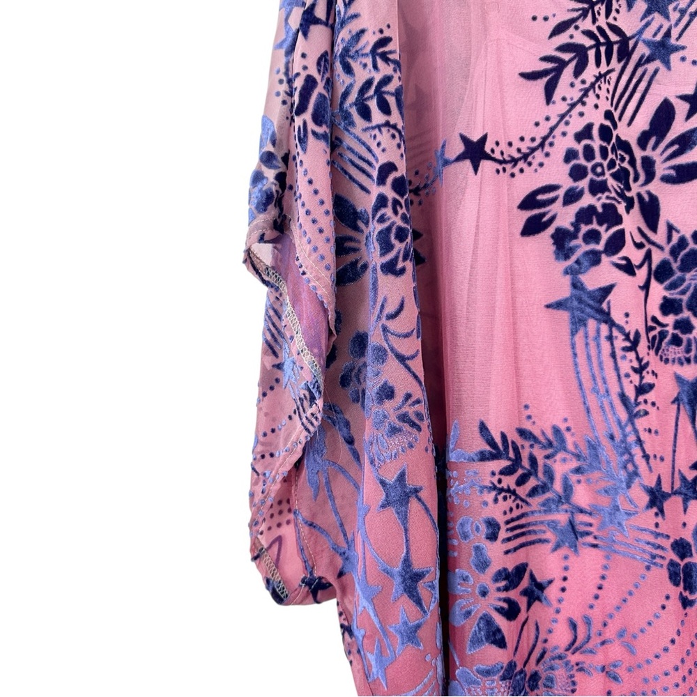 Free People Shooting Star T-Shirt Mini Dress - Purple Lined Loose Fit Dress sz L - Picture 7 of 11